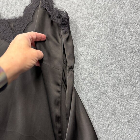 Dazy Black Slip Dress Midi Satin Lace Y2K Whimsigoth Romantic Fairy Grunge Sz XL - Picture 6 of 10